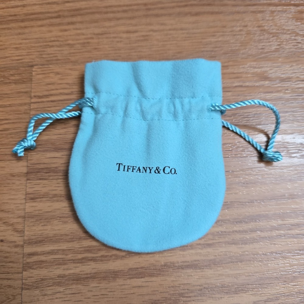 Tiffany & Co Small Jewelry Drawstring Pouch Blue Suede Dust Storage Logo Bag